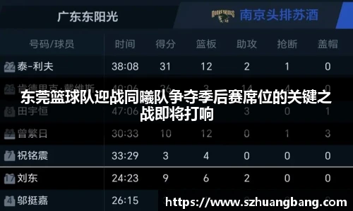 东莞篮球队迎战同曦队争夺季后赛席位的关键之战即将打响
